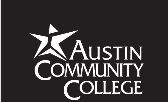 Austin Community College logo, reverse white without tagline variant, cell 8
