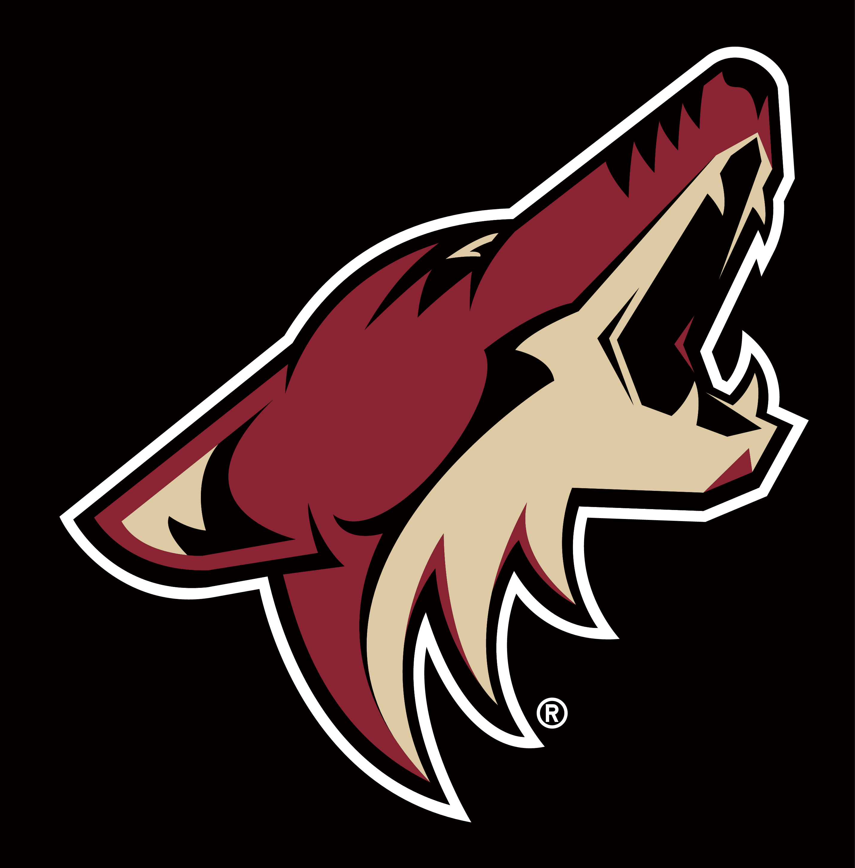 Arizona Coyotes primary logo, full color with R variant