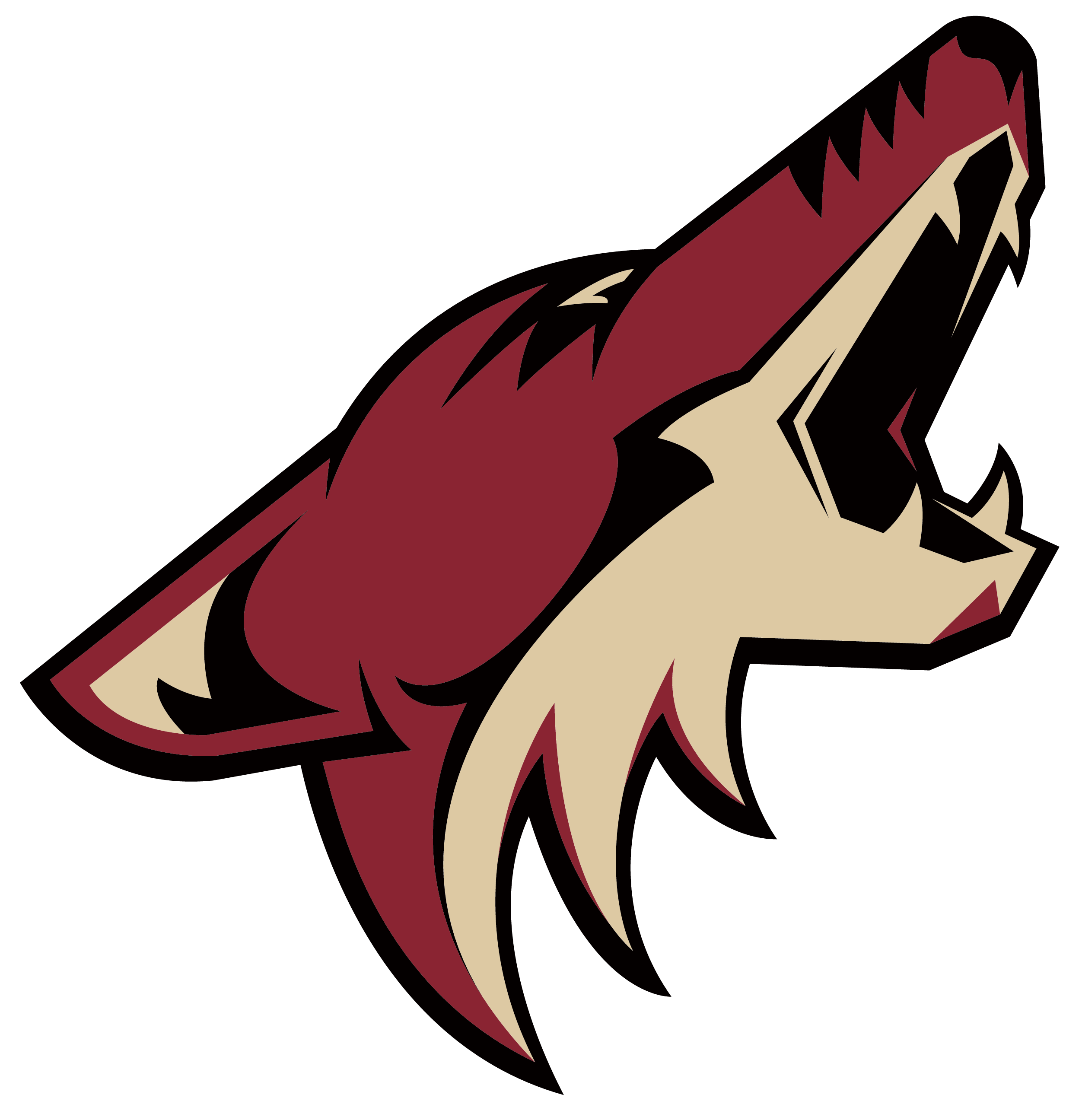 Arizona Coyotes primary logo, full color without R variant