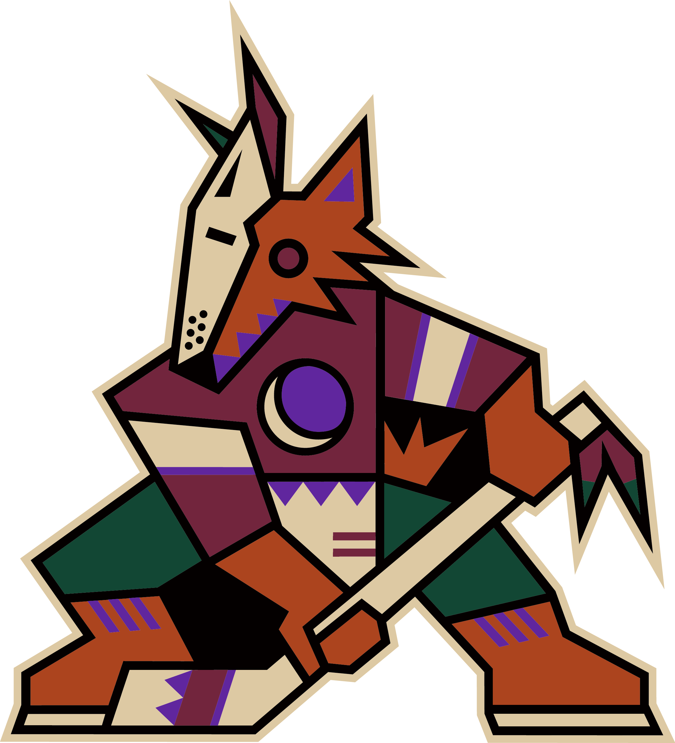 Arizona Coyotes secondary logo, full color on light background variant