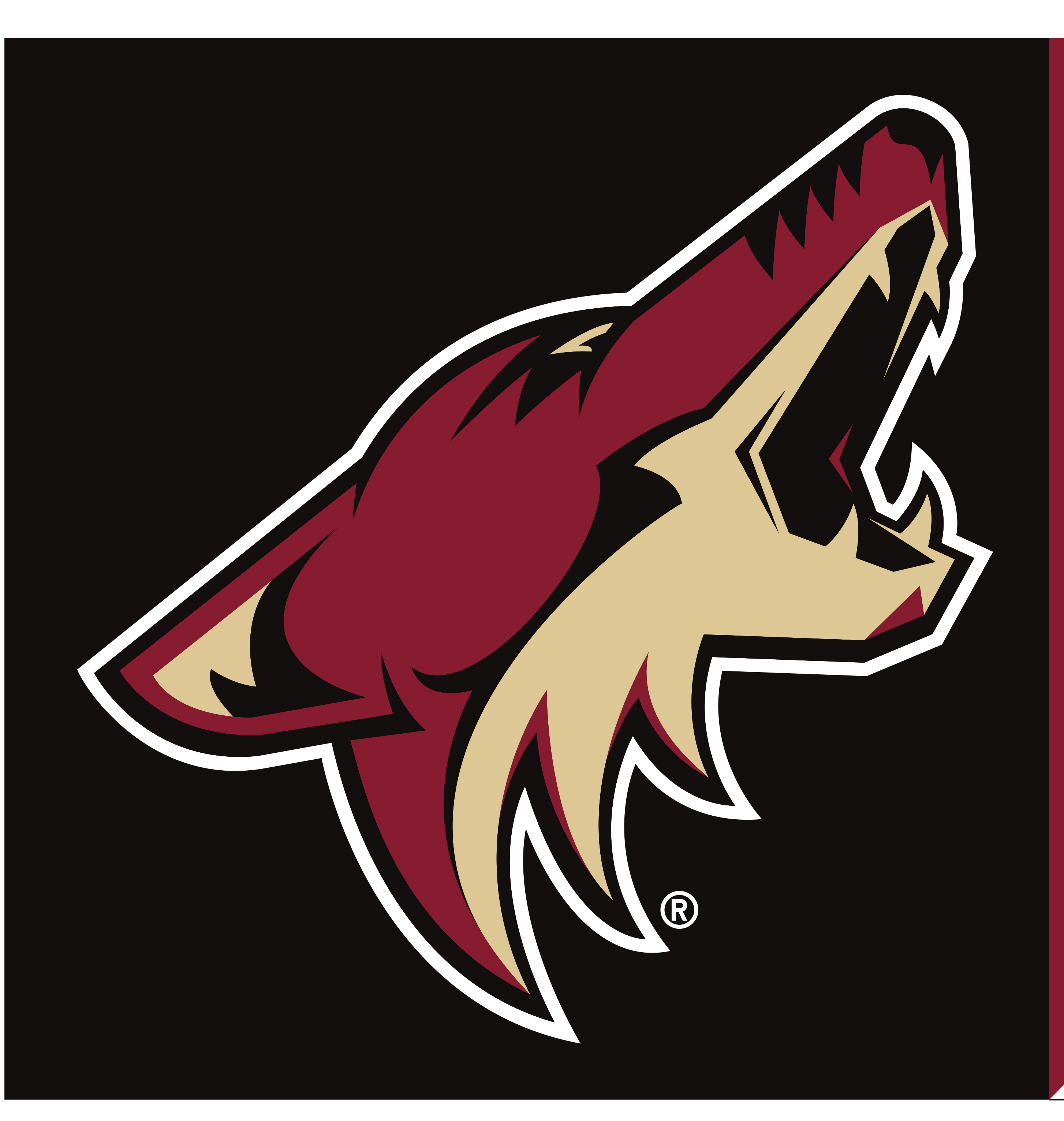 Arizona Coyotes primary logo, full color with R variant