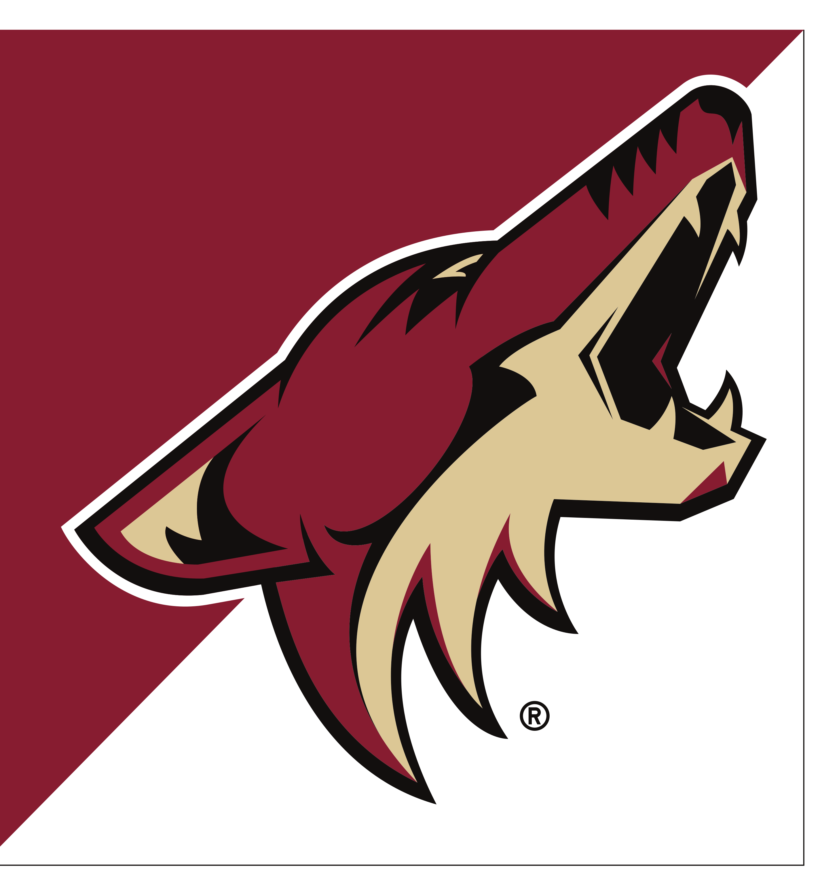Arizona Coyotes primary logo, full color with R variant