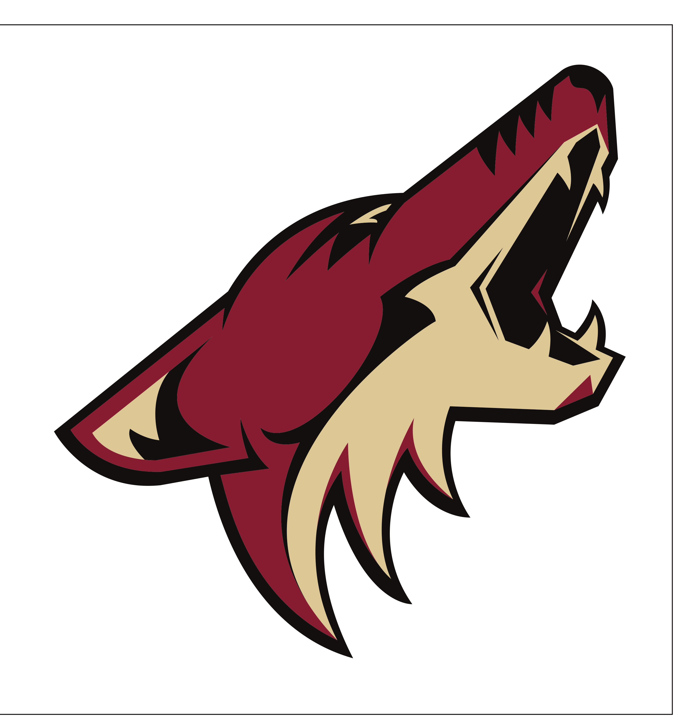 Arizona Coyotes primary logo, full color without R variant