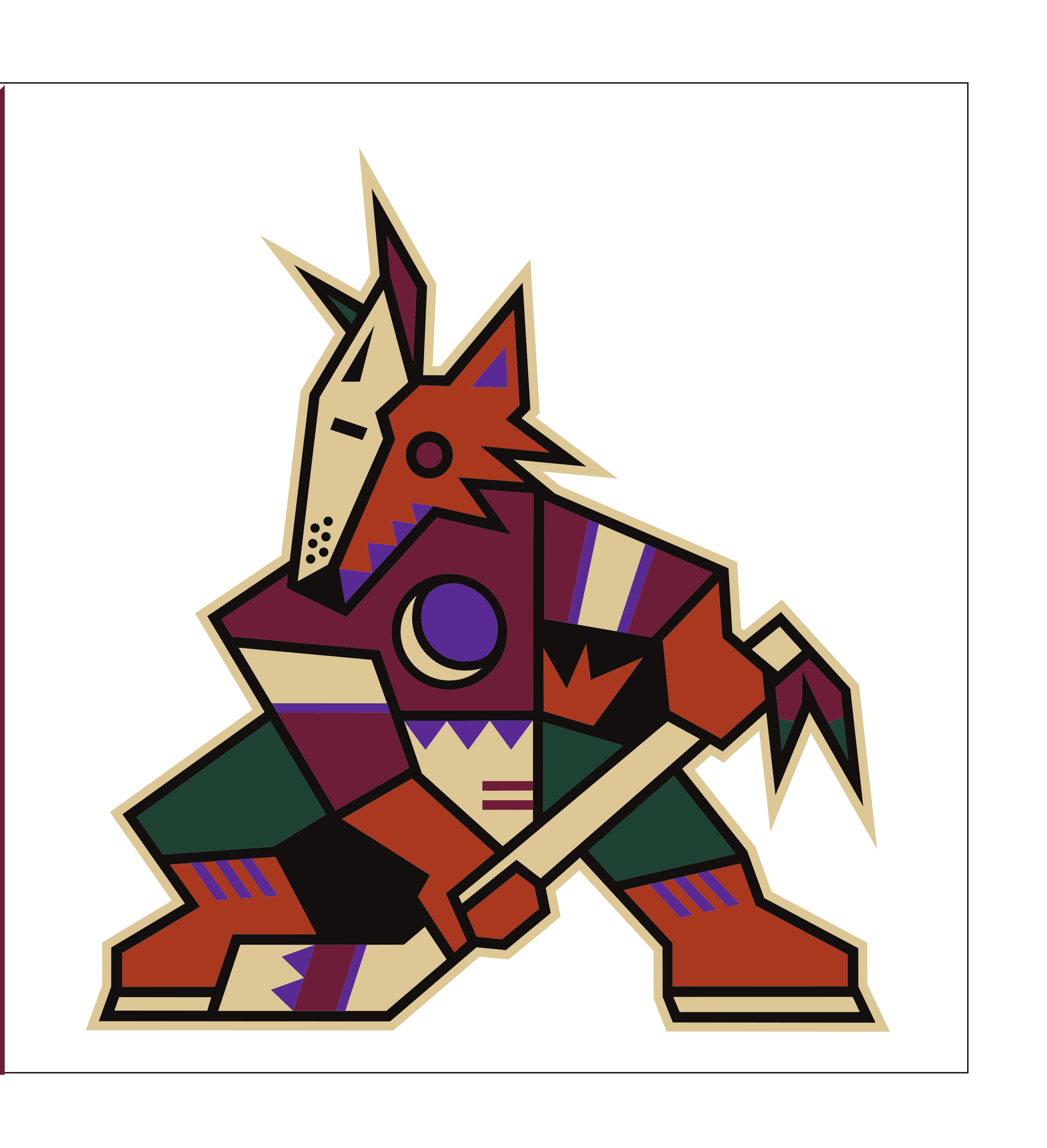Arizona Coyotes secondary logo, full color on light background variant