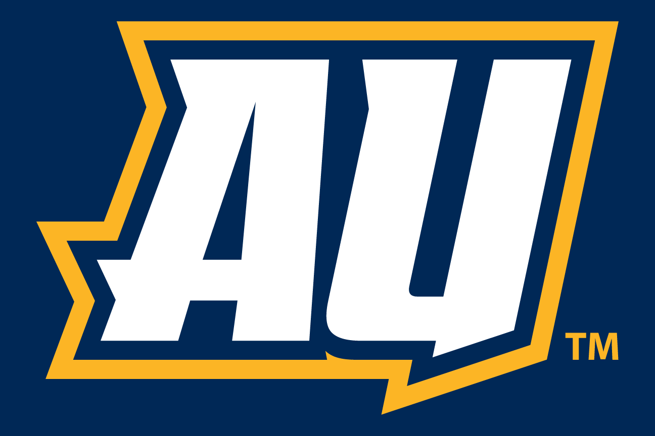 AU lettermark, gold and white on navy variant, cell 106