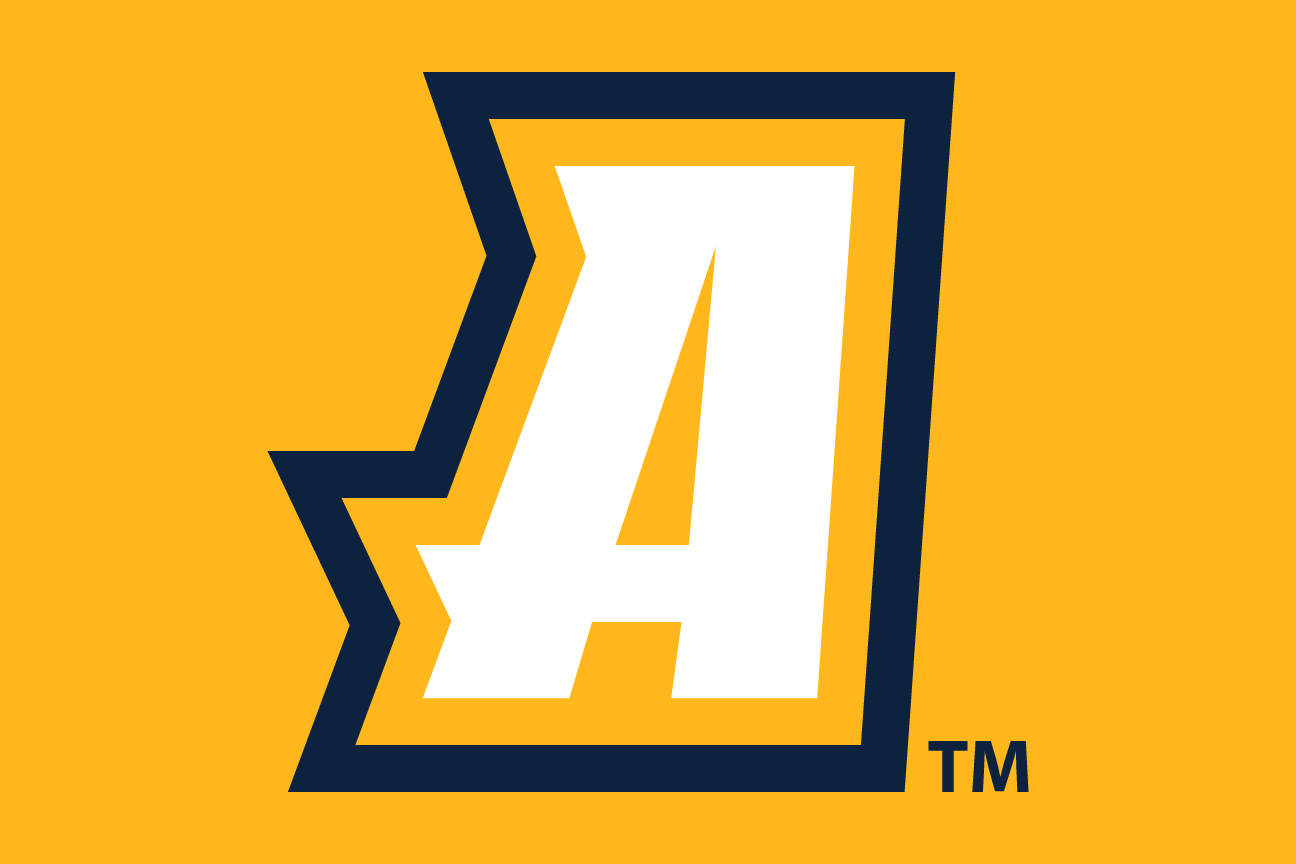 A lettermark, navy and white on gold variant, cell 113
