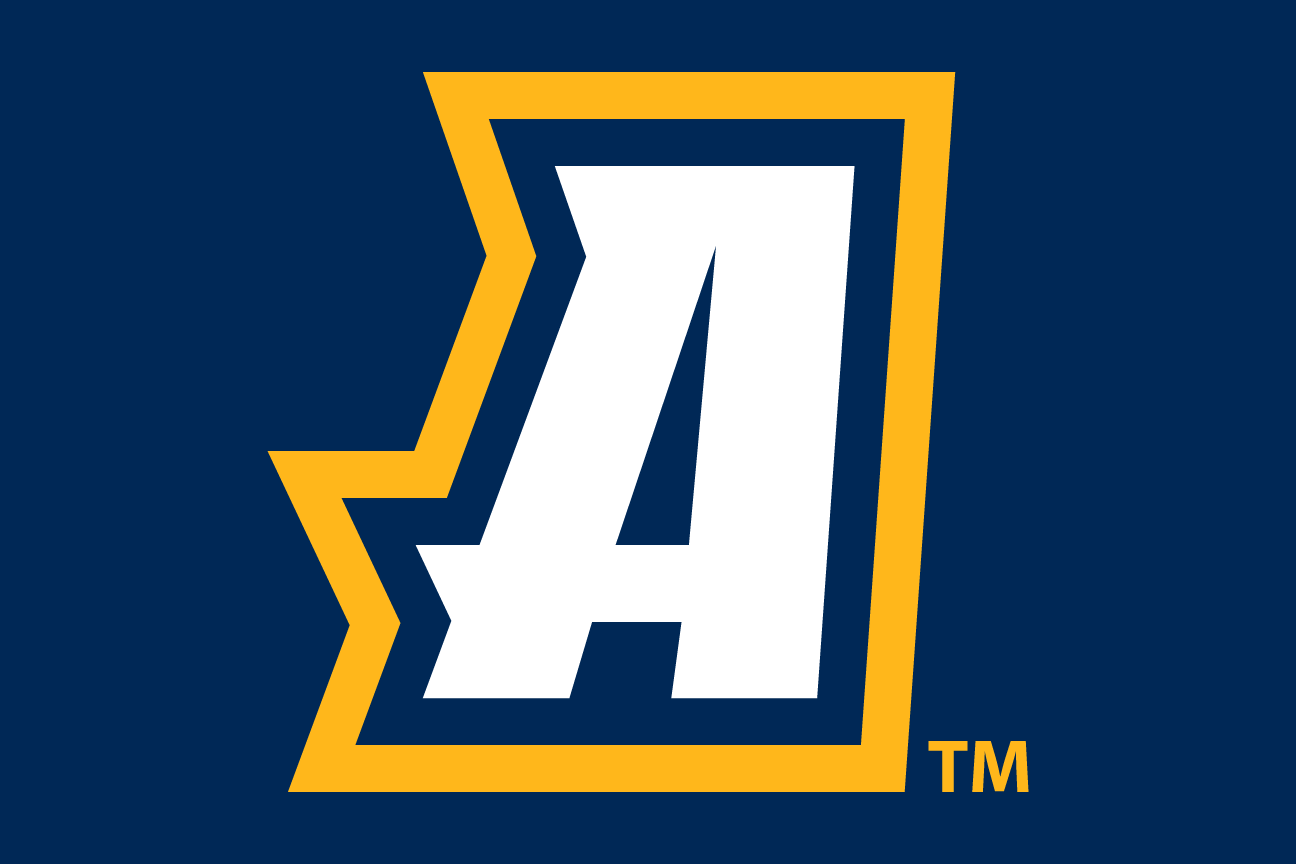 A lettermark, gold and white on navy variant, cell 114