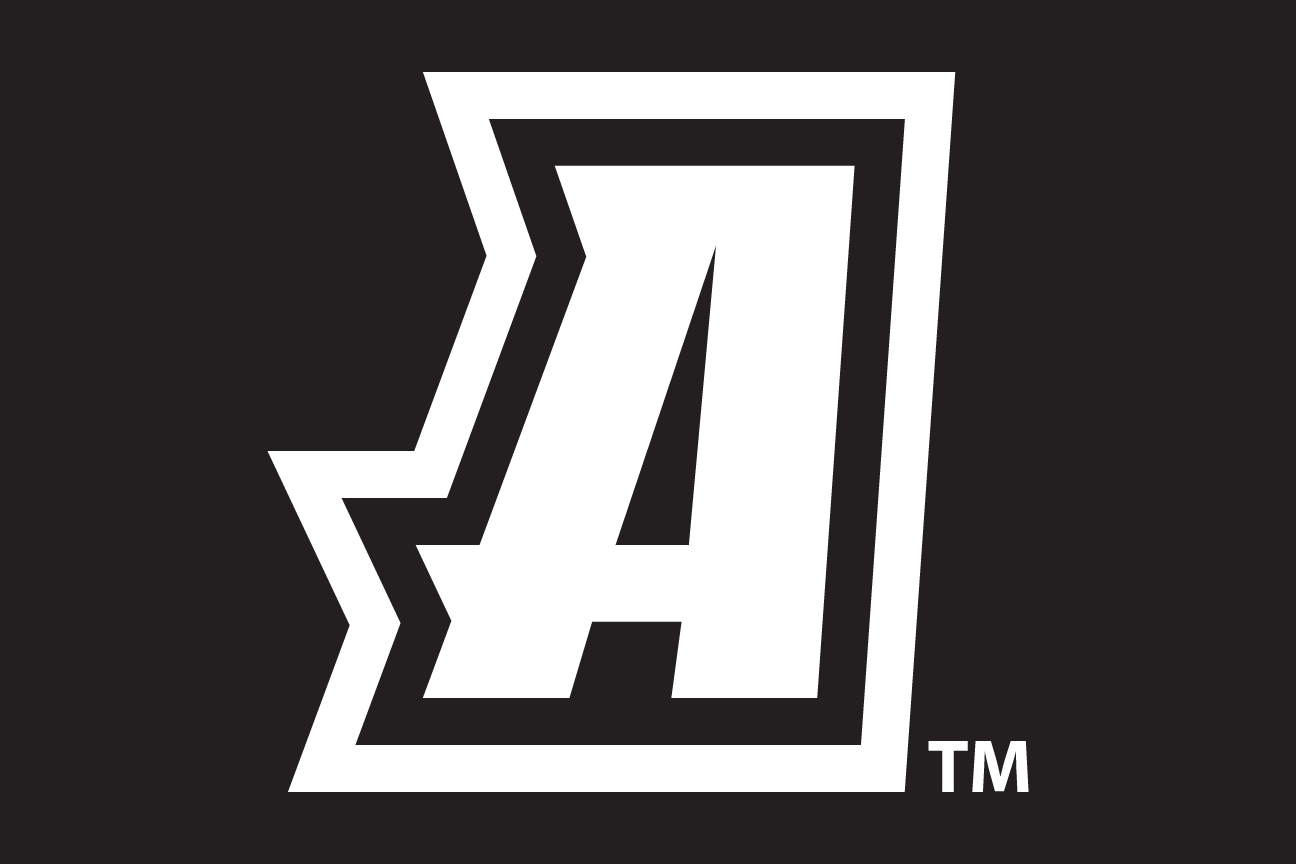 A lettermark, white and grey on black variant, cell 119