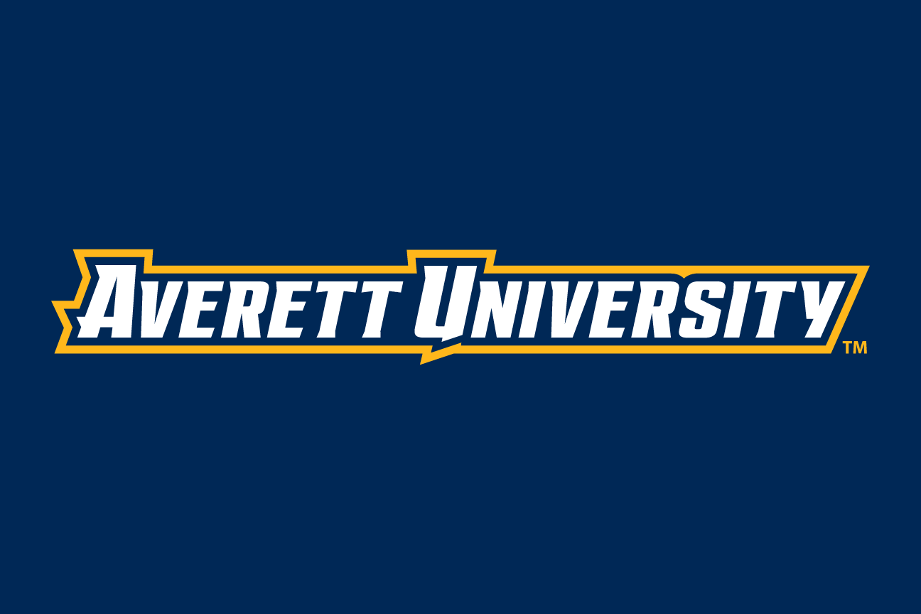 Averett University wordmark, gold and white on navy variant, cell 122