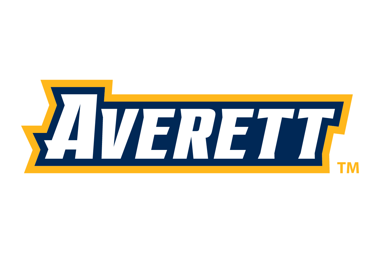 Averett wordmark, gold and navy on white variant, cell 136