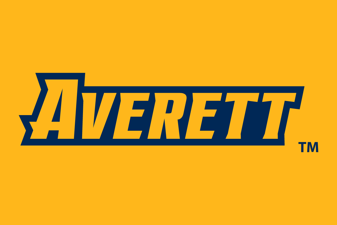 Averett wordmark, navy and gold on gold variant, cell 140