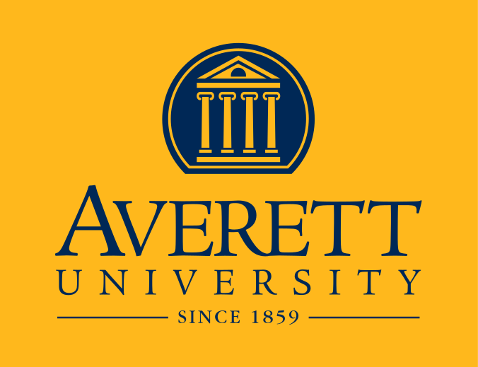 Averett University primary logo, blue on gold variant, cell 2