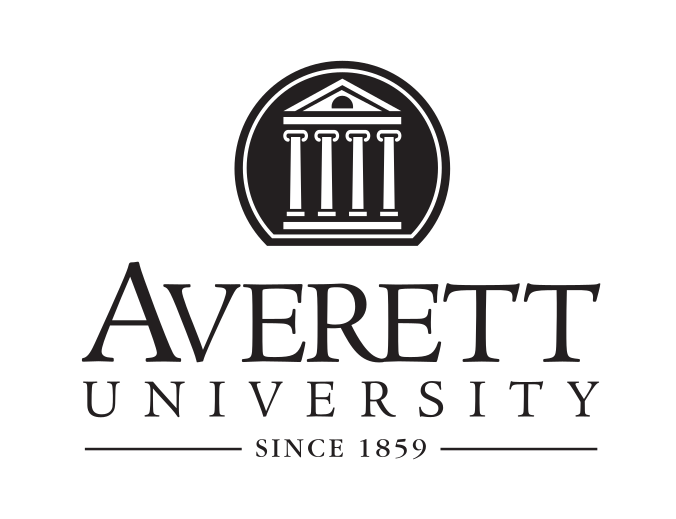 Averett University primary logo, black on white variant, cell 5