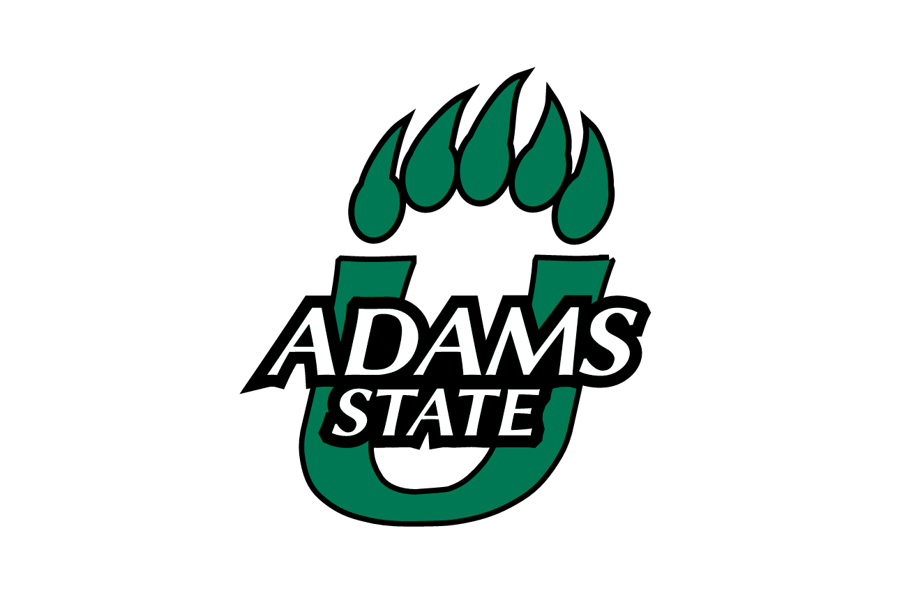 Adams State University primary logo, black and green variant, cell 2