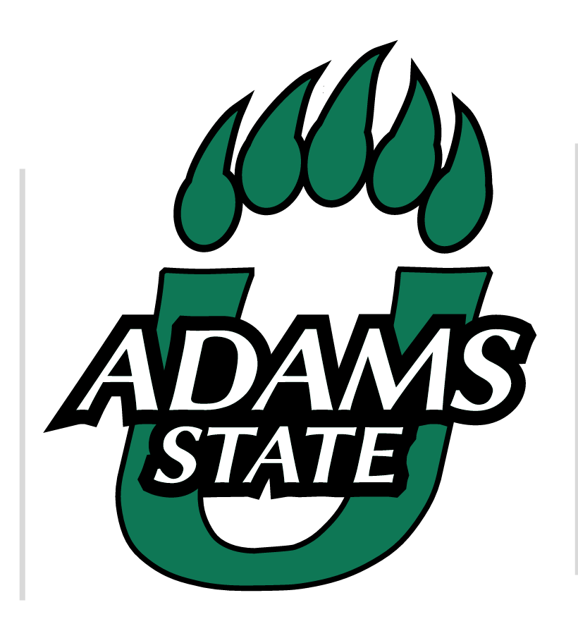 Adams State University primary logo, black and green variant, cell 2