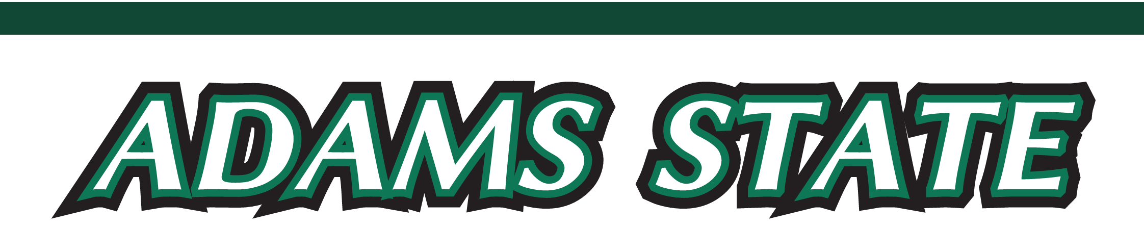 Adams State wordmark, horizontal full color variant, cell 4