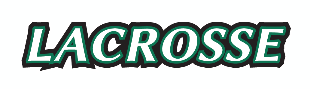 LACROSSE wordmark, green with white and black outline variant, cell 15