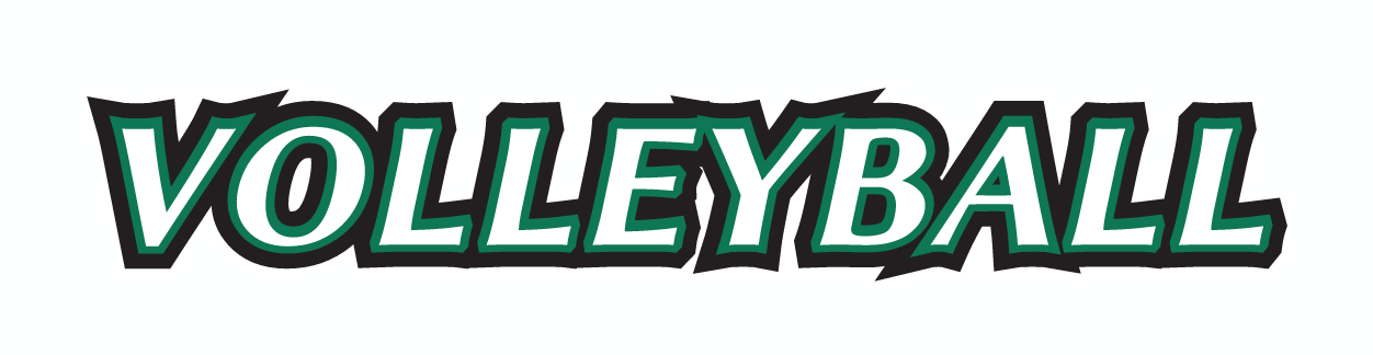 VOLLEYBALL wordmark, green with white and black outline variant, cell 20