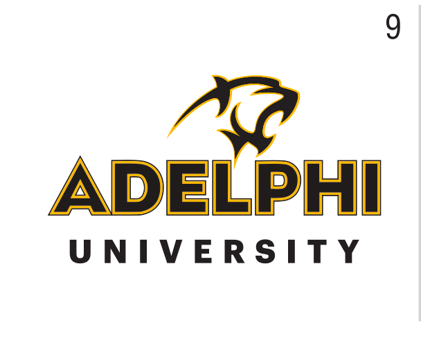 Adelphi University panther wordmark, gold/brown variant, cell 9