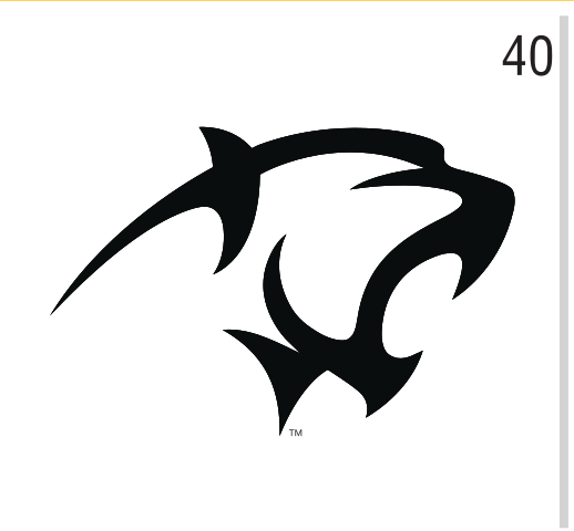 Adelphi Athletics panther logo, black variant, cell 40