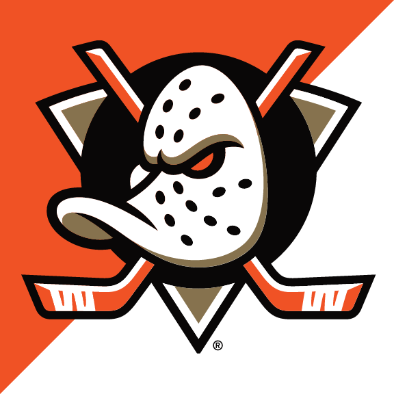 Anaheim Ducks primary logo, print version with R, white background variant
