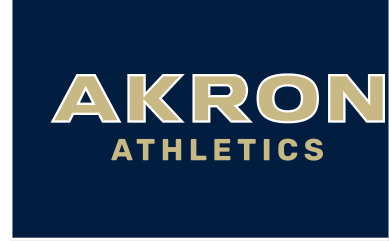 AKRON ATHLETICS sport mark, gold on navy background variant, cell 53