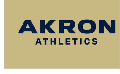 AKRON ATHLETICS sport mark, navy on gold background variant, cell 57