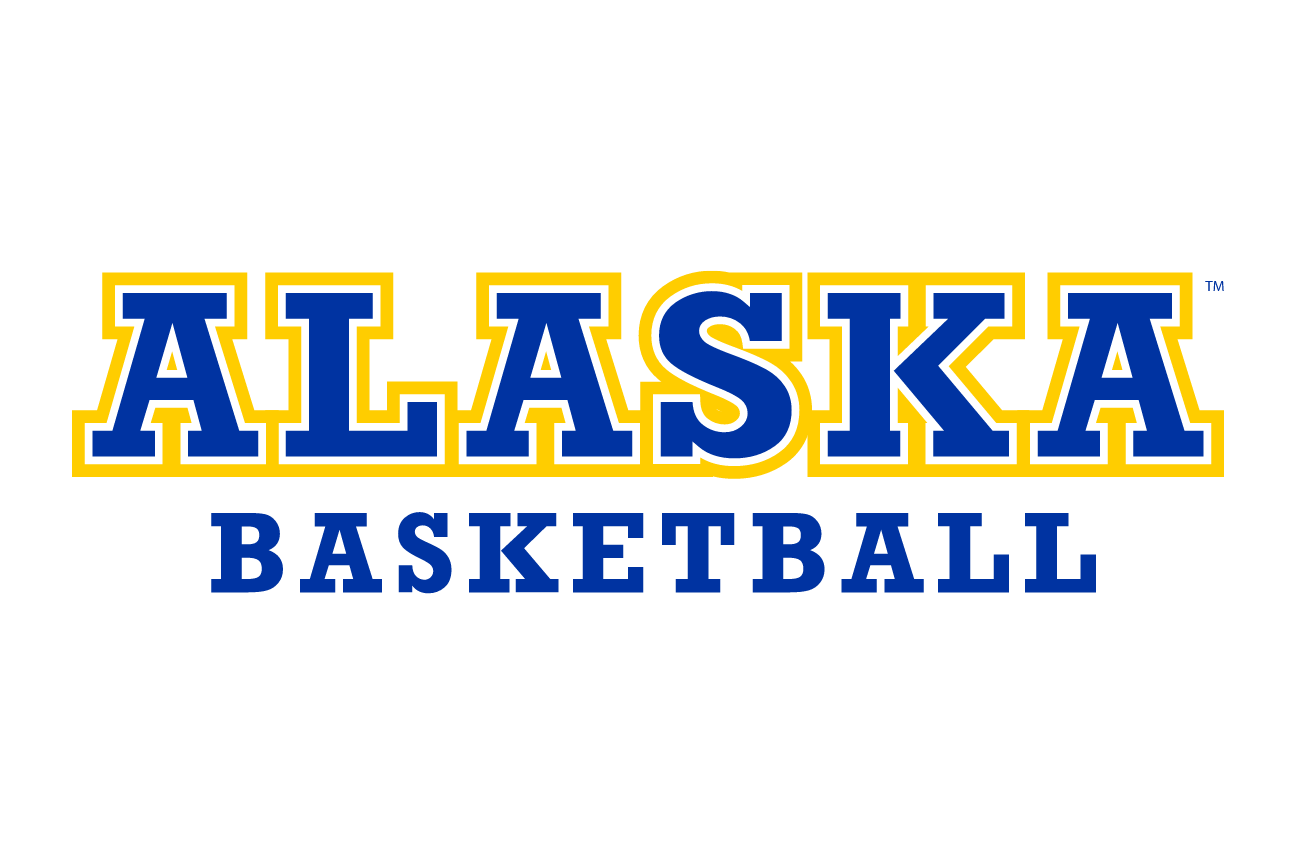 Alaska Basketball wordmark, blue/gold variant, cell 27