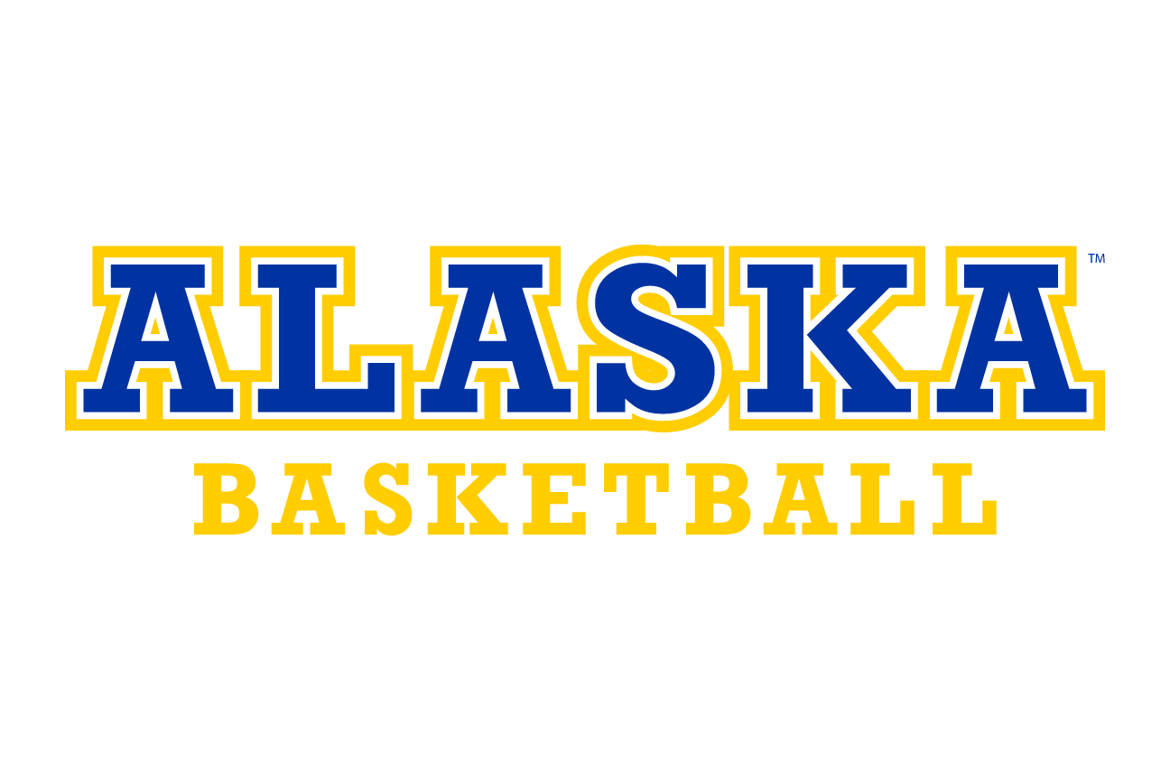 Alaska Basketball wordmark, yellow/white variant, cell 28