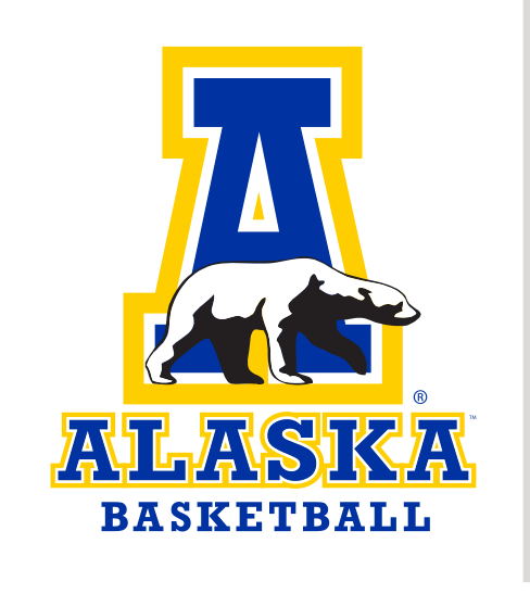 Alaska Basketball logo, blue/gold variant, cell 25