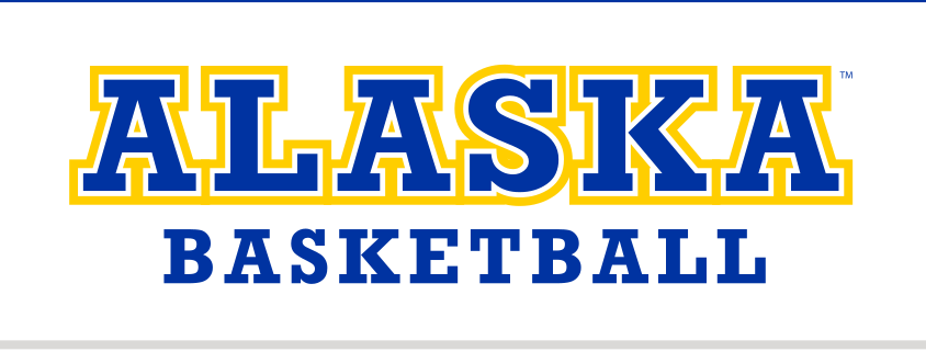 Alaska Basketball wordmark, blue/gold variant, cell 27
