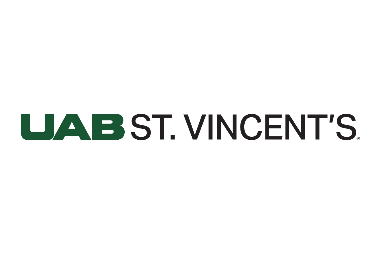 UAB St. Vincent's logo, green and black variant, cell 43