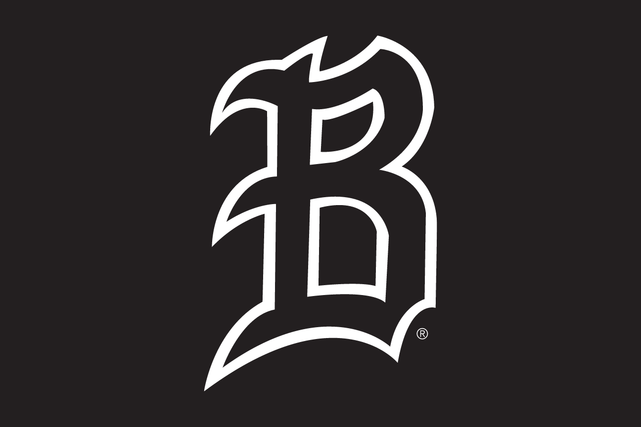 baseball B lettermark, white outline on black variant, cell 71