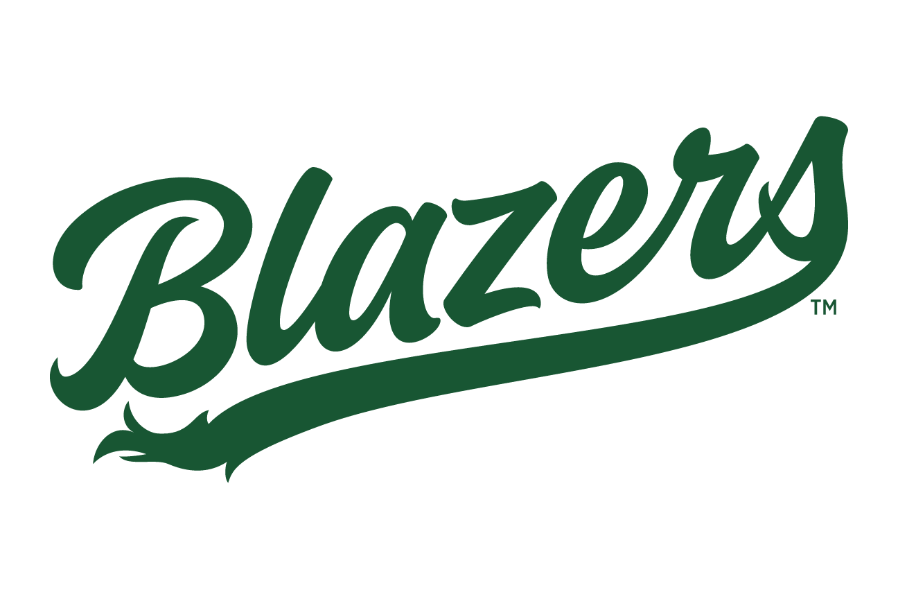 Blazers Script, green on white variant, cell 76
