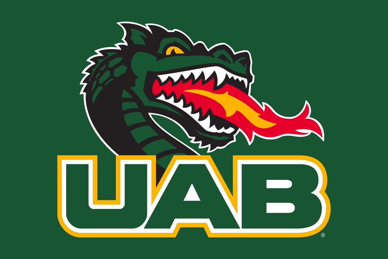 Dragon head with UAB, full color on green variant, cell 85