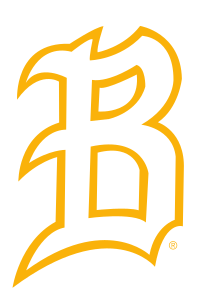 baseball B lettermark, gold outline variant, cell 70