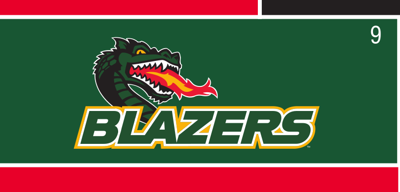 Dragon head with Blazers stacked, full color on green variant, cell 94