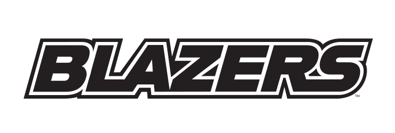BLAZERS wordmark, white fill, black outline variant, cell 141