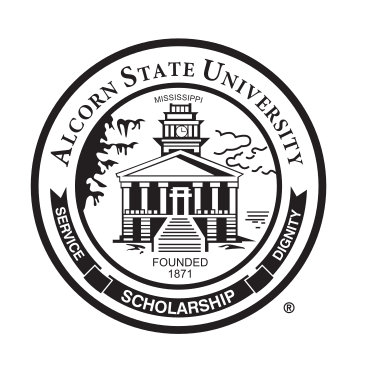Alcorn State University seal, black and white variant, cell 22