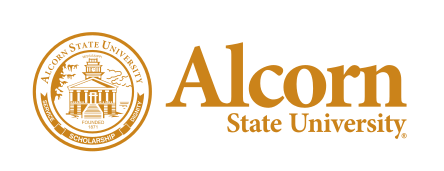Alcorn State University wordmark with seal, gold and white variant, cell 31