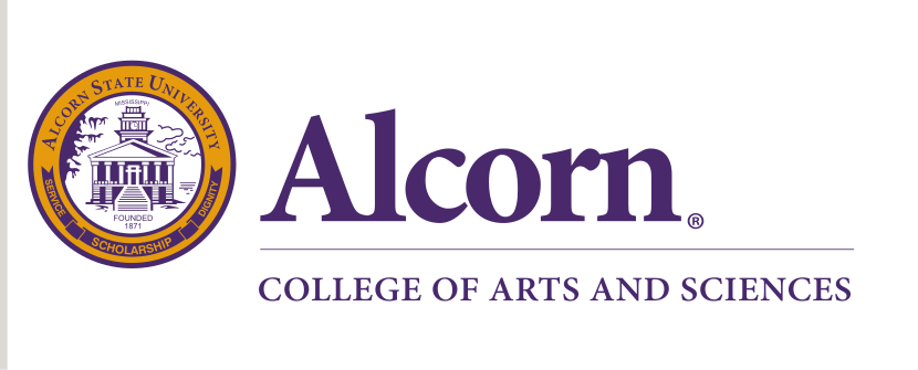 Alcorn College of Arts and Sciences wordmark with seal, standard variant, cell 46