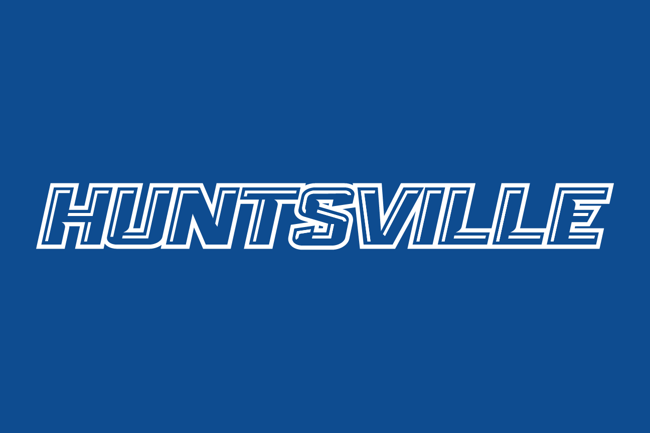 HUNTSVILLE block, white outline on blue variant, cell 47