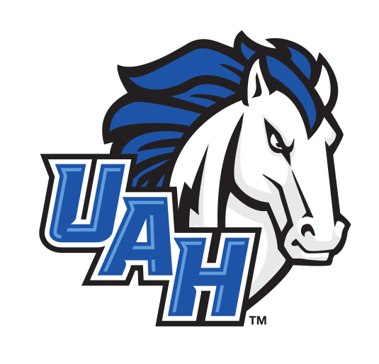 UAH wordmark with horse head mascot, full color variant, cell 52