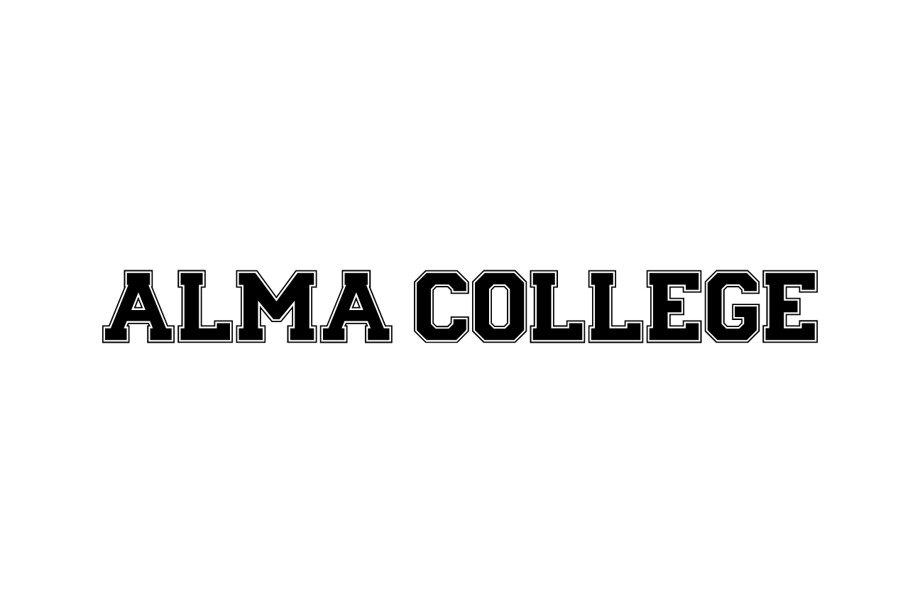 ALMA COLLEGE wordmark, black variant, cell 3
