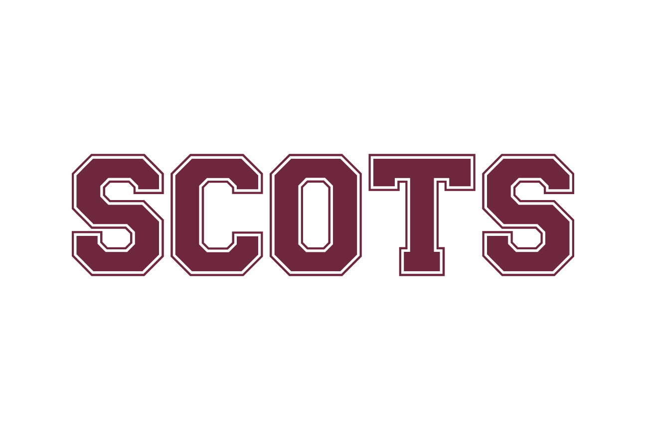 SCOTS wordmark, maroon and cream variant, cell 10