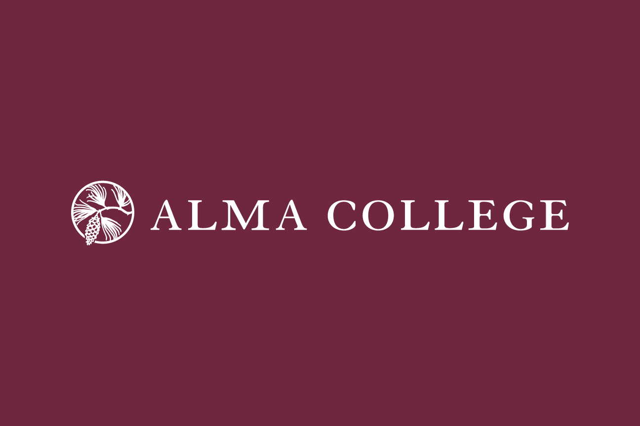 Pinecone logo, small horizontal, white on maroon variant, cell 37