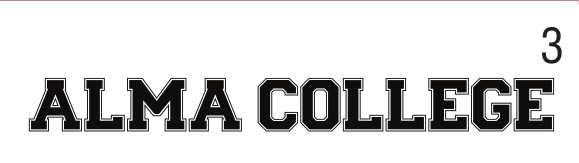 ALMA COLLEGE wordmark, black variant, cell 3