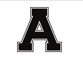 A lettermark, black variant, cell 23