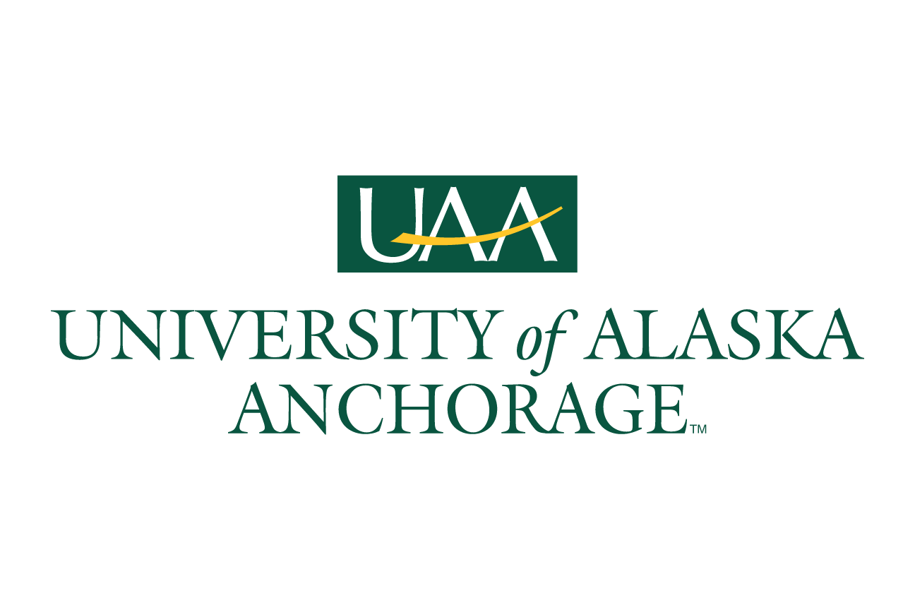 UAA stacked logo, green and gold variant, cell 44