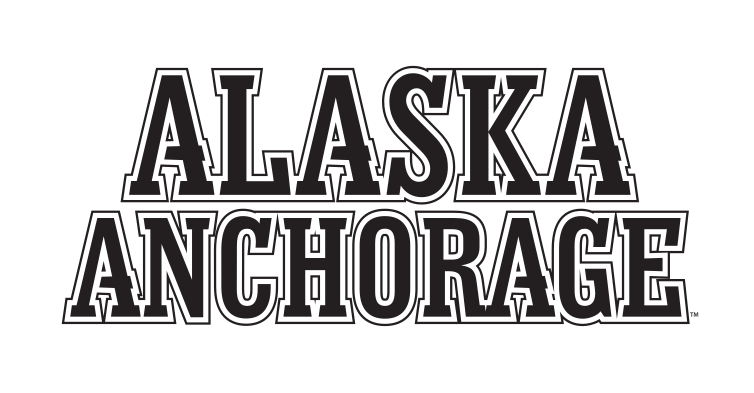 Alaska Anchorage wordmark, stacked alternate, black variant, cell 7